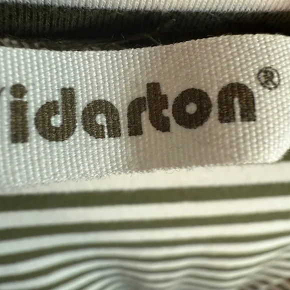 Chic Forest Stripes & Olive Sway – Vidarton XL Midi Dress w/ Pockets 🌿Preloved - Picture 2 of 12